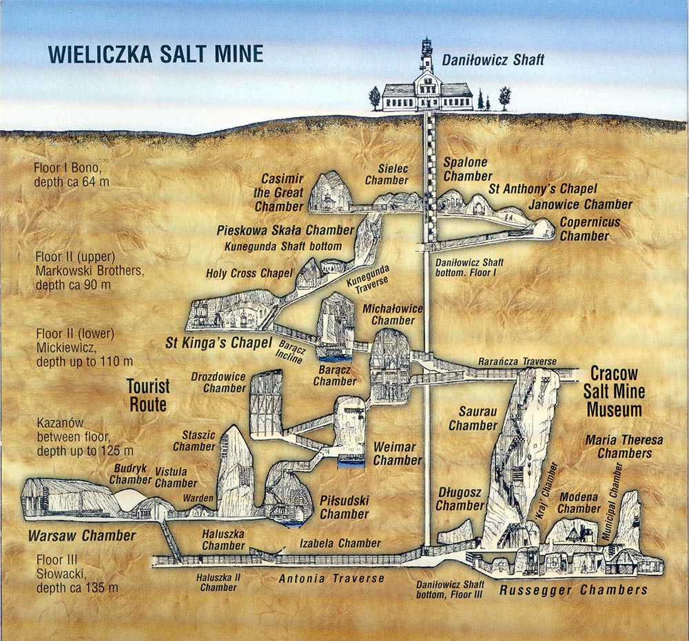 Map of the underground salt mine